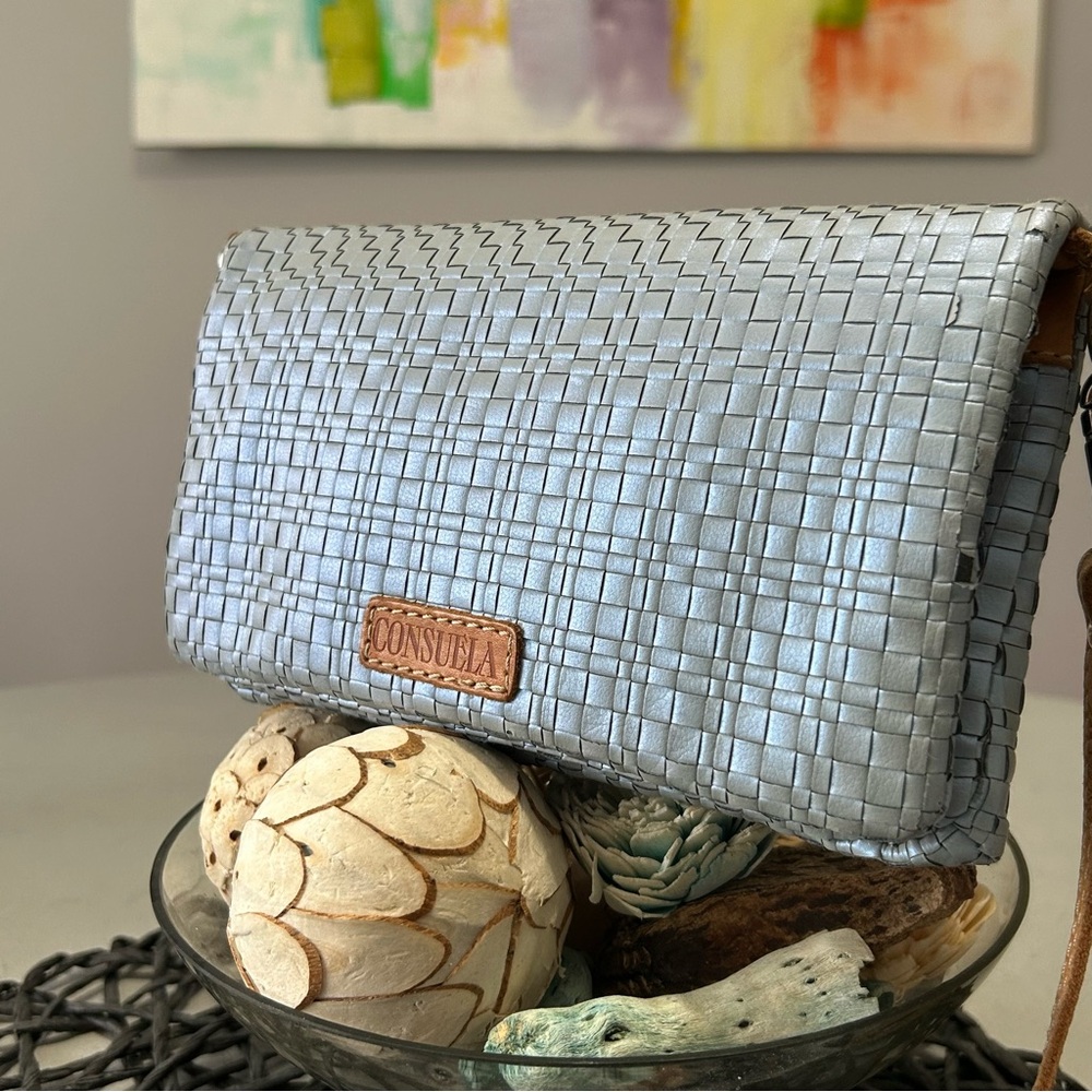 🦋🩵🦋 Consuela Skye Blue Iridescent Metallic Uptown Crossbody